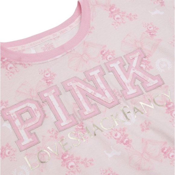 PINK x LoveShackFancy Floral Campus Tee Victoria’s Secret Limited Edition (M) - Picture 2 of 6